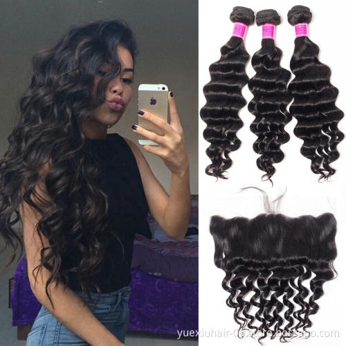 Hot Selling Cambodian Loose Deep Wave  100% Unprocessed Cuticle  Virgin Cambodian Human Hair Weave Bundles